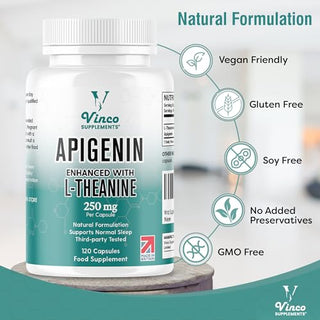 Vinco Apigenin 50mg with L-Theanine 200mg