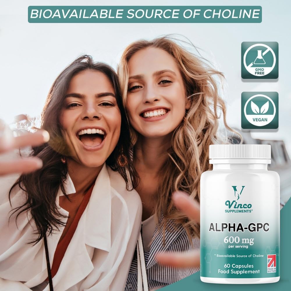 Vinco Alpha GPC Choline Supplement 600mg