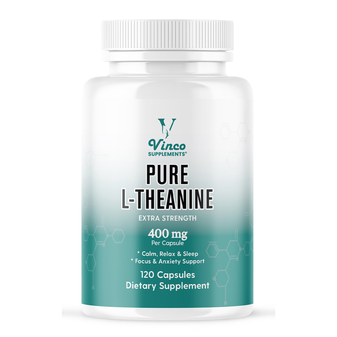 Vinco L-Theanine Supplement - 400mg x 120